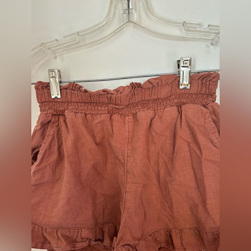 Aerie Paper Bag Waist Smocked Shorts Ruffled Hem XS - Picture 6 of 7